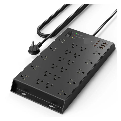 Slick Heavy Duty Multitap Power Strip With Master Switch And Four Fast Usb Ports Paired With A Hefty Two Meter Extension Cord.