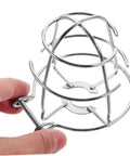 Top Shelf Fire Sprinkler Head Protector Cage Covers For Upright Pendant Sidewall Compatible Systems Built Tough Impact Resistant Safety Guard close-up with hand.
