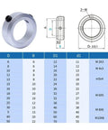Dope Heavy Duty Aluminum Alloy Fixed Locking Limit Ring For Shaft Collar Stop Screw Type With Screws For 6 To 30mm Diameter Fits Industrial Machinery To Hold Position Securely And Lock Down Tight For Max Stability On Rugged Setup, aluminum shaft collar with set screw and size chart