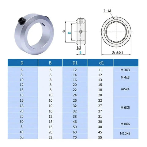 Heavy Duty Aluminum Alloy Fixed Locking Limit Ring Anodized Finish Precision Mechanical Stop Shaft Spacer Industrial Machine Single Slotted Clamp Design Strong Holding Power Softer Material Long Lasting Performance Made In Usa High Quality Top Rated, 6mm bore