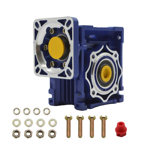 NMRV040 Worm Gear Reducer 10 To 1 Flange Input Shaft 14mm Output Clamp Shaft 18mm with accessories.