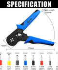 Self Adjusting Ferrule Crimping Tool Kit With 1200 Wire Terminals AWG 28 8 Auto Ratchet Crimper Pro Grade Ferrule Connectors Set