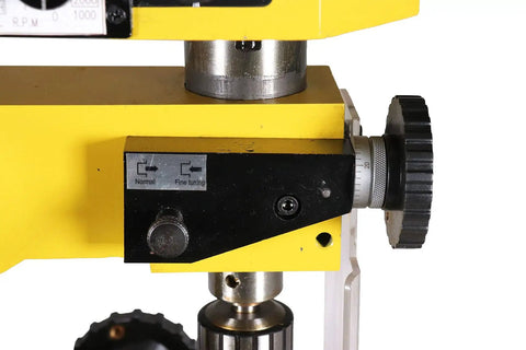 Close-up of adjustment knob on Variable Speed Mini Milling Machine for Benchtop Drilling and Light Milling, 3/8 Inch Drilling Capacity