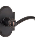 Austin Interior Privacy Door Handle With Lock In Venetian Bronze, Reversible Lever, Easy DIY Install, Keyless Turn Lock