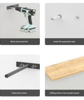 Installation steps for Two Pack Heavy Duty Floating Shelf Brackets Rustproof Wall Shelf Hardware Replacement Support For Wooden Shelves