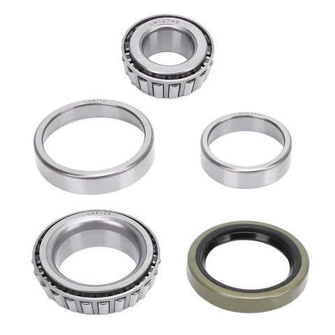 5 Piece Marine Trailer Bearing Kit With Seals For Boat Trailer Axle Hubs, Heavy Duty Cr Steel Alloy Bearings Set displayed