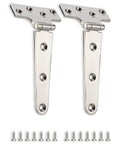 316 Stainless Steel T Hinges 6 By 3 In Built To Last Heavy Duty Marine Grade Door Hinges That Resist Rust With Mirror Polish Finish Weatherproof For Coastal Use And Harsh Environments, pair with screws