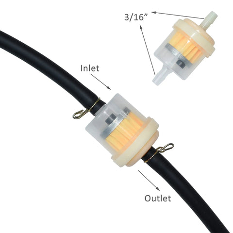 Magnetic Gas Inline Fuel Filter Three Sixteenth Inch Universal Fit for Motorcycle ATV Quad Go Kart installed on hose