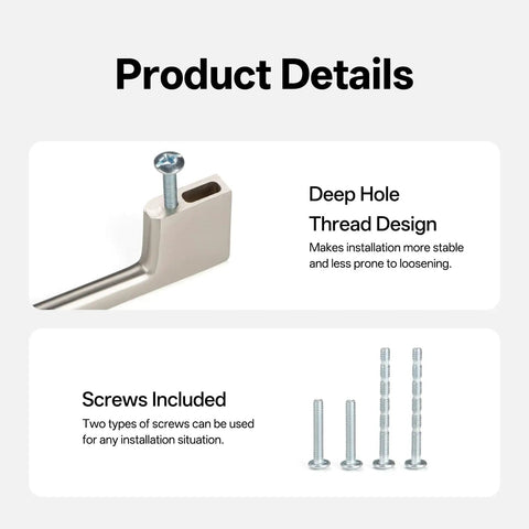 10 Pack Classic Cupboard Cabinet Handles for Kitchen Drawers, Modern Pulls in Brushed Nickel with deep hole thread design