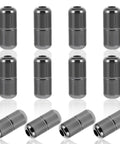 Anti Loosening Shoe Lace Locks Set For Sneakers 12 Pcs Glossy Metal Tip Ends Cord Locks, black zinc alloy