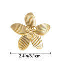 Gold flower-shaped cabinet knob, 2.4in, from 4 Pack Flower Cabinet Knobs For Dresser Drawers Hardware Gold Finish Zinc Alloy Rust Resistant Petal Handles Vintage Floral Knob Set For Cupboard Furniture Decoration Smooth Ergonomic Grip.
