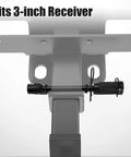 Five Eighth Inch Trailer Hitch Lock With Extra Long Four And A Half Inch Span For Three Inch Receivers installed on hitch
