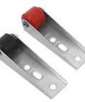 Heavy Duty Silent Sliding Door Wheels For Barn Gates Smooth As Butter Roller Guides Rock Solid Glide Operation High Capacity Casters No Fuss Installation For Effortless Daily Use red and black roller wheels on metal brackets