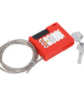 Lockout Cable Lock 1m Stainless Steel LOTO Lock With Warning Tags for circuit breakers and valves, heavy-duty safety kit