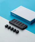 Magnetic Cable Organizer With 5 Clips For Lightning USB C Micro USB And Other Wires Sticks To Wood Marble Metal And Glass