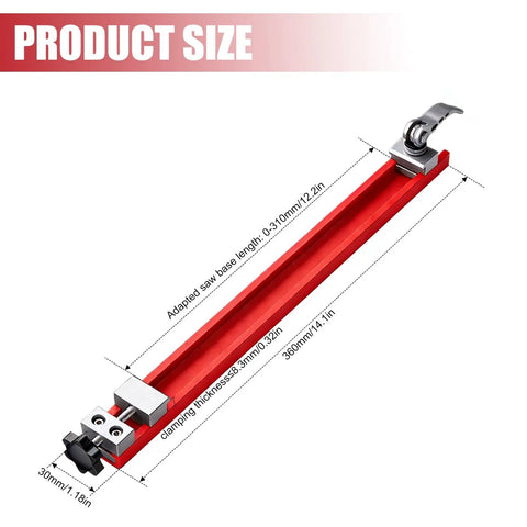 Pro Grade Circular Saw Guide Rail For 12 Inch Saw Base, Aluminum Alloy Adjustable Cutting Machine Base dimensions illustration