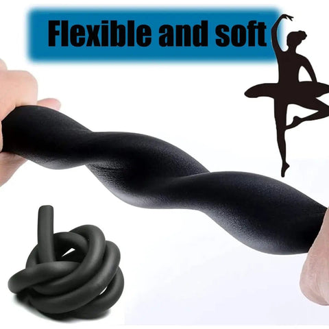 Flexible black high temperature pipe insulation foam tubing for steam and water lines, demonstrating softness.