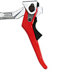 Heavy Duty 20 Inch Lever Clamp With Quick Grab Ratchet Jaw Dead Nuts cold drawn steel frame close-up of red lever mechanism