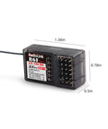 2.4GHz R6F 6 Channel RC Receiver For Long Distance Control Of Cars And Boats, dimensions labeled, transparent casing