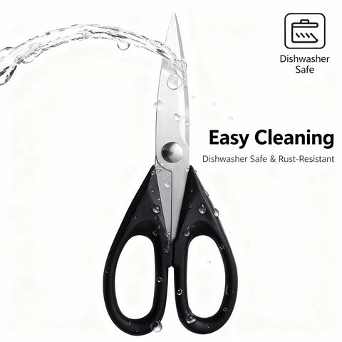 Heavy Duty Kitchen Shears 8.7 Inch Multi Use Scissors, Rust Resistant Stainless Steel, Dishwasher Safe, Ergonomic Soft Grip Handles, Great For Vegetables, Meat, Herbs, Packaging And Everyday Home Kitchen Tasks.