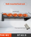 Heavy Duty Large Capacity CNC Tool Storage Cabinet With Vertical Drawers For CAT BT40 Tool Holders, wall-mounted rack with 9 slots.