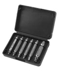 Hamwesh 6 Piece High Speed Steel Stripped Screw Extractor Kit For Rusty Broken Bolts Fasteners With Left Hand Drill Bits Quick Removal Tool Set For Any Surface No Slip Grip Efficient And Easy Job. black case with 6 HSS screw extractors