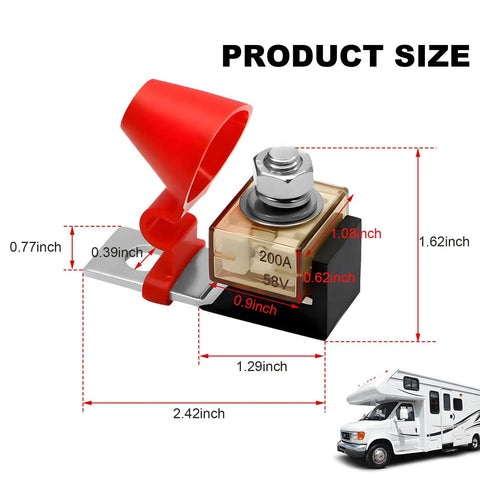 Garage Tough 200 Amp Terminal Fuse Block Kit With 58 Volt Capacity And M8 Stud Mount for marine battery wiring size comparison