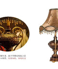 Tiffany Style Table Lamp With Floral Jeweled Design In Resin And Bronze Finish Cloth Lampshade Warm White LED Not Dimmable 360 Degree Illumination