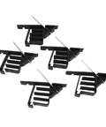 Heavy Duty Multi Cable Clips set of 5 black electrical wire stackers with nails for organizing cords securely.