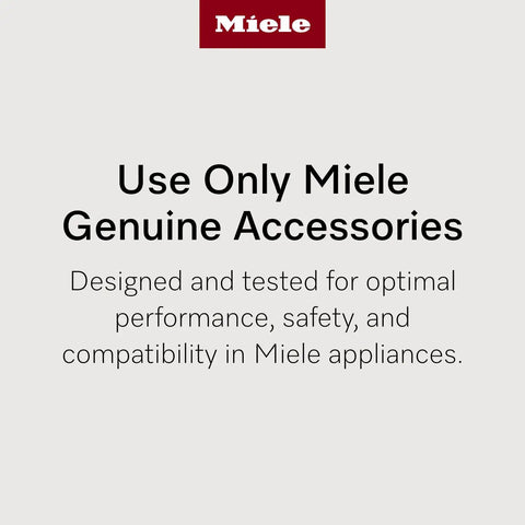 Instruction to use only Miele genuine accessories for optimal performance in Miele appliances.