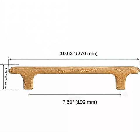 Oak Solid Wood Drawer Pulls, 7.56 Inch, Handmade Round Cabinet Knobs And Handles, Built To Last Nordic Rustic Furniture Hardware measurements