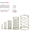 10Pcs Extension Compression Springs Kit With 0.8mm Wire, 12mm Outer Diameter And 10mm To 50mm Lengths, 304 Stainless Steel