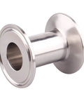 Sanitary tri-clamp stainless steel adapter with flanged ends; 1.5 inch clamp size, 1 inch tube OD.