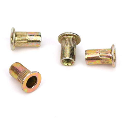 200 Piece Zinc Colored M3 Rivet Nut Fastener Kit With Threaded Inserts For Metal Panels And Pipes Galvanized Finish For Oxidation Resistance And Durable Heavy Duty Hardware Fittings For DIY Projects, zinc steel