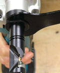 Close-up of 18V LXT Cordless 16 Gauge Metal Nibbler, Tool Only, 1,900 SPM, Rotating Die Holder 360 Degrees
