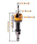 Adjustable Countersink Drill Bit With No-Wrench Depth Stop, 3-Level Depth Adjustment, Tungsten Carbide Tip, size 5/32 to 25/64 inch