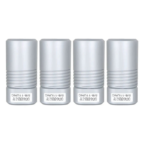 Four CAT40 ER20 Collet Chuck with 2.76 Inch Gage Length and 0.0001 Inch Runout shown in a row, pro-grade tool holders.
