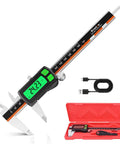 Type-C Rechargeable Digital Caliper With Stainless Steel Vernier, Unit Conversions F, Mm, And In, Large Backlit LCD, USB Cable, Case