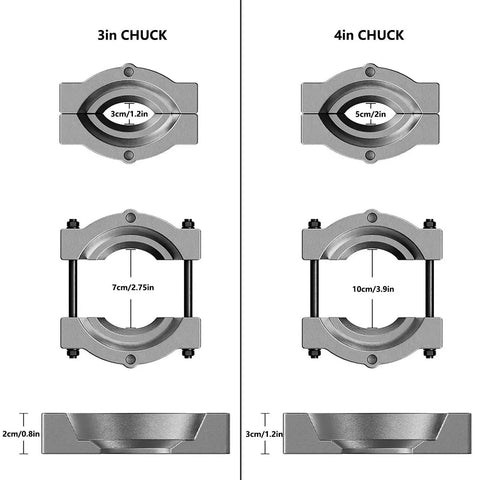 3in and 4in chucks for Rugged Hydraulic Bearing Puller With Three Jaw Setup For Quick Vertical And Horizontal Removal 5 Ton Power.