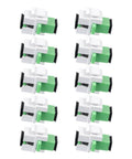 Ten Pack Fiber Optic SC To SC APC Simplex Couplers For Singlemode Cables, Zirconia Ceramic Ferrule, Ultra Low Insertion Loss Up To Zero Point Two Decibels, White Keystone Jack Style Adapter For Fiber Wall Plate Plug And Play
