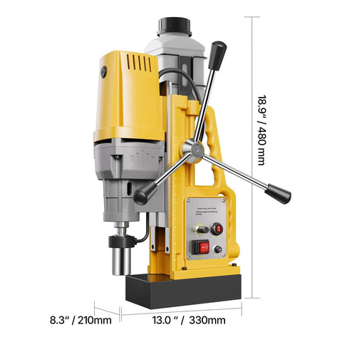 Heavy Duty Magnetic Drill Press Featuring Beefy 1400W Copper Motor And Rock Solid 2922 Lbs Base for precise metal boring.