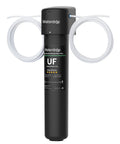 0.01 Micron Ultrafiltration Inline Water Filter For Refrigerator, compact black filter with clear tubing for hydration.