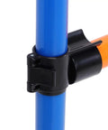 Close-up of blue and orange bars with black clip from Dog Agility Travel Jump Set For Training And Fun Portable Detachable Hurdles