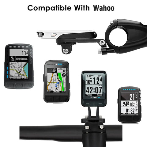 Out Front Extended Bike Computer Mount For Wahoo Elemnt Mini Bolt Roam GPS With Adjustable Angle, CNC Aluminum Alloy Stand
