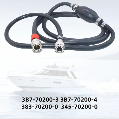 Durable 7.75 Ft Fuel Line Hose Assembly With Primer Bulb For Tohatsu And Nissan Outboard Motors, 5 By 16 Inch And 8mm Connectors