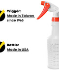 Boss Grade 16 Oz Spray Bottles 4 Pack With Dilution Ratios And Ounces To Milliliters Made In USA side view