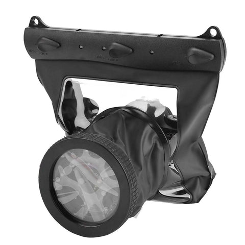Underwater DSLR Housing Case For Diving 20 Meter Depth Fully Sealed Anti Shock Dry Bag Pouch For Cameras, black polycarbonate case.