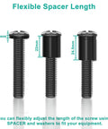 Flexible spacer length of Universal TV Mounting Hardware Kit With 68 Pieces Including M4 M5 M6 M8 Screws And Spacers