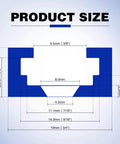 Diagram showing dimensions of Six Piece T Track Set For Woodworking Aluminum 36 Inch Universal Double Cut Profile, blue color