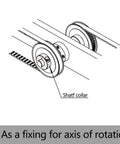 Diagram showing 4 Pack Aluminum Alloy Shaft Collars With 6mm Bore, Screw Style installed on axis for CNC machine tools